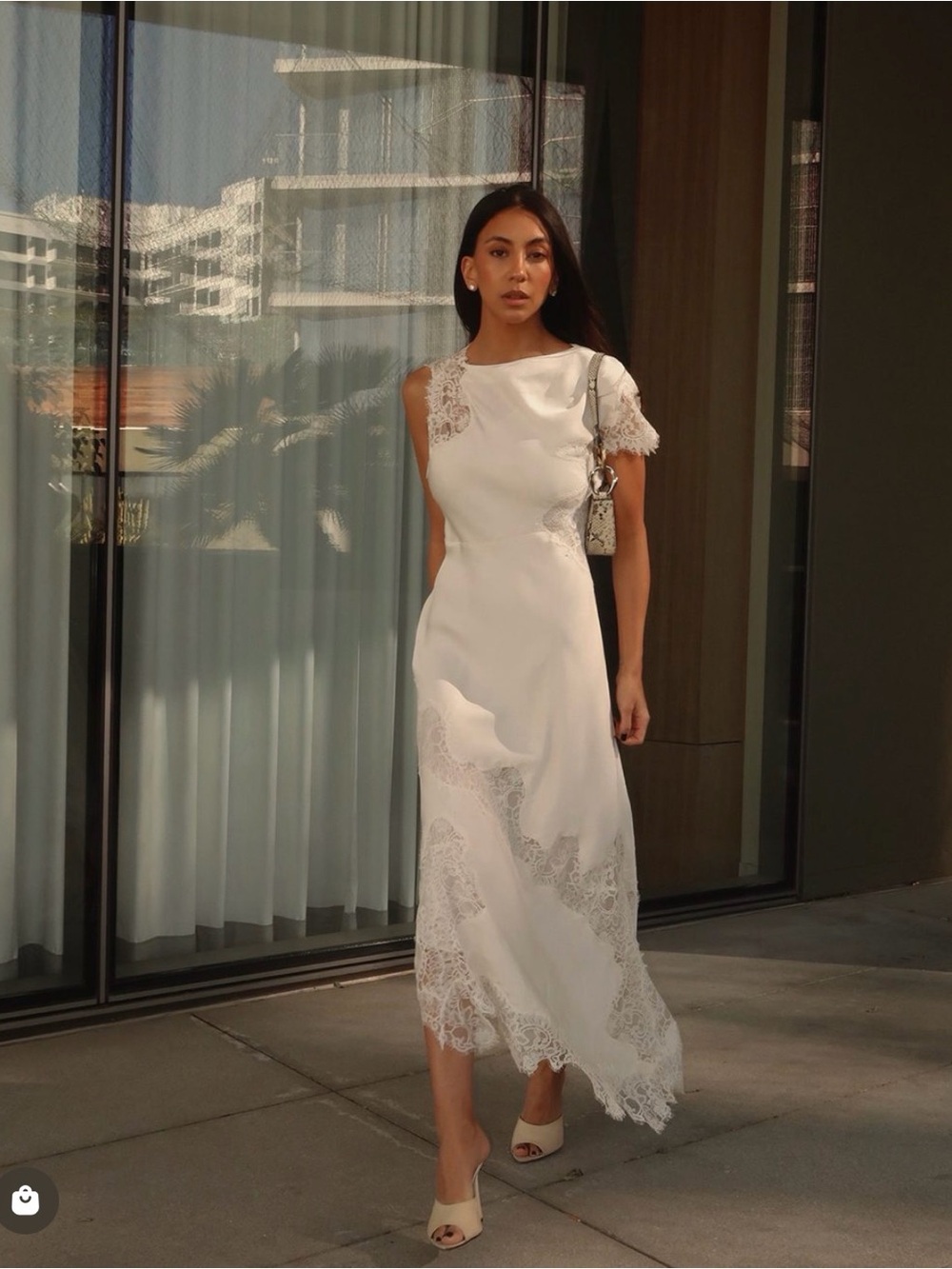 Last chance A.L.C. Alessia Textured Satin And Lace Maxi Dress - Picture 6 of 15